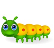 Cute green caterpillar cartoon