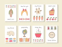 Cute Hand Drawn Doodle Baby Shower Cards Royalty Free Stock Photo Cute Hand Drawn Doodle Baby Shower Cards Royalty Free Stock Photo