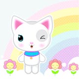 Cute kawaii kitty vector illustration Cute kawaii kitty vector illustration