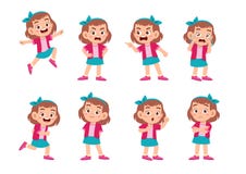 Free Cute Kid With Many Gesture Expression Set Stock Photos - 159628463