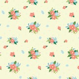 Cute Kids Flower Pattern With Small Bouquets. Seamless, Vector. Royalty Free Stock Image Cute Kids Flower Pattern With Small Bouquets. Seamless, Vector. Royalty Free Stock Image