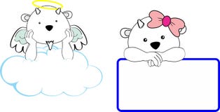 Cute little angel and girl goat baby cartoon copyspace Stock Photography Cute little angel and girl goat baby cartoon copyspace Stock Photography