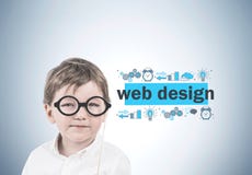 Cute little boy with glasses, web design royalty free stock photos Cute little boy with glasses, web design royalty free stock photos