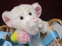Cute little elephant stuffed toy. Adorable white elephant stuffed toy in basket Royalty Free Stock Photos Cute little elephant stuffed toy. Adorable white elephant stuffed toy in basket Royalty Free Stock Photos