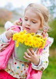 Cute little girl with dandelions royalty free stock photo Cute little girl with dandelions royalty free stock photo