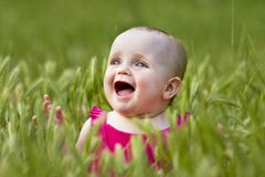 Cute little girl on the meadow stock image Cute little girl on the meadow stock image