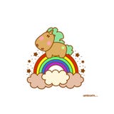 Cute magical unicorn on rainbow. royalty free illustration Cute magical unicorn on rainbow. royalty free illustration