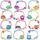 Cute owl frames clip art set. Vector file. It can be scaled to any sizes without losing resolution Cute owl frames clip art set. Vector file. It can be scaled to any sizes without losing resolution