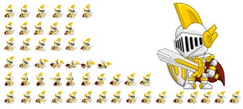Cute Paladin Character Sprites vector illustration Cute Paladin Character Sprites vector illustration