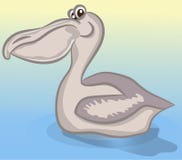 Cute pelican cartoon floating vector illustration Cute pelican cartoon floating vector illustration