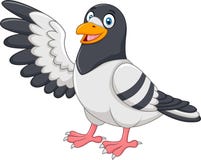 Cute Pigeon bird presenting on white background royalty free illustration Cute Pigeon bird presenting on white background royalty free illustration