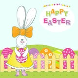 Cute rabbit with easter egg. Happy Easter royalty free illustration Cute rabbit with easter egg. Happy Easter royalty free illustration