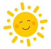 Cute smiling sun icon