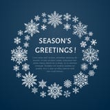 Cute snowflake poster, banner. Seasons greetings. Flat snow icons, snowfall. Nice snowflakes christmas template, cards. New year