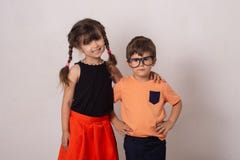Cute stylish children back to school. stock photography Cute stylish children back to school. stock photography