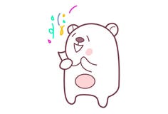 Cute Teddy Sticker in party mode. royalty free illustration Cute Teddy Sticker in party mode. royalty free illustration