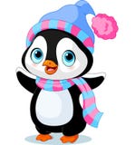 Cute winter penguin