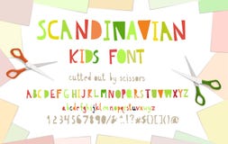 Cutout paper font. stock illustration Cutout paper font. stock illustration