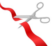 Cutting the ribbon