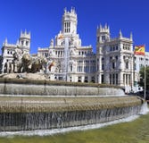 The Cybele Palace City Hall, and the fountain in Madrid stock images The Cybele Palace City Hall, and the fountain in Madrid stock images