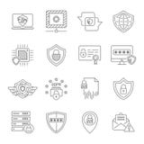 Cyber protection and Internet security icons set. Protect in digital technology. High quality symbols for use in web, UI vector illustration Cyber protection and Internet security icons set. Protect in digital technology. High quality symbols for use in web, UI vector illustration