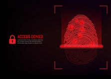 Fingerprint scanning vector on digital background vector illustration Fingerprint scanning vector on digital background vector illustration