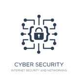 Cyber security icon. Trendy flat vector Cyber security icon on w vector illustration Cyber security icon. Trendy flat vector Cyber security icon on w vector illustration