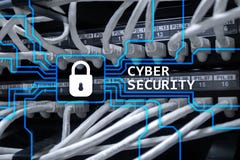 Cyber security, information privacy and data protection concept on server room background royalty free stock photography Cyber security, information privacy and data protection concept on server room background royalty free stock photography