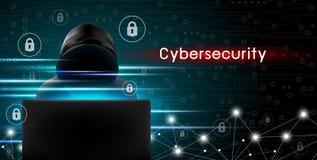 Cybersecurity concept of Hacker using computer with key icon Vector Illustration Cybersecurity concept of Hacker using computer with key icon Vector Illustration