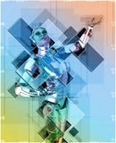 Cyborg féminin dans l'illustration du style 3d de collage Illustration de Vecteur Cyborg féminin dans l'illustration du style 3d de collage Illustration de Vecteur