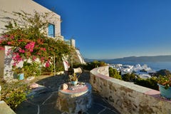 Cycladic terrace. Plaka, Milos. Cyclades islands. Greece royalty free stock photo Cycladic terrace. Plaka, Milos. Cyclades islands. Greece royalty free stock photo