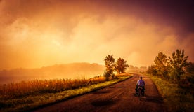 Cycling on the rural roads