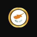 Cyprus flag Golden button stock illustration Cyprus flag Golden button stock illustration
