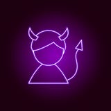 Czarcia mężczyzna linii ikona w neonowym stylu Znaki i symbole mog? u?ywa? dla sieci, logo, mobilny app, UI, UX ilustracja wektor Czarcia mężczyzna linii ikona w neonowym stylu Znaki i symbole mog? u?ywa? dla sieci, logo, mobilny app, UI, UX ilustracja wektor
