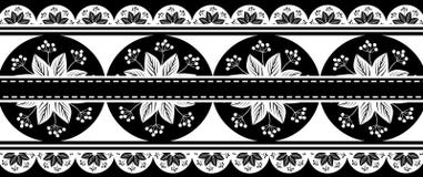 Czarna Białych kwiatów granica royalty ilustracja Czarna Białych kwiatów granica royalty ilustracja