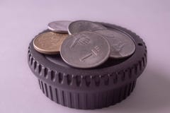 Czarna kanon nakrętka zdjęcie stock Czarna kanon nakrętka zdjęcie stock
