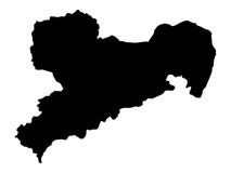 Czarna mapa Niemiecki stan Saxony royalty ilustracja Czarna mapa Niemiecki stan Saxony royalty ilustracja