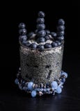 Czarnej jagody chia pudding zdjęcie royalty free Czarnej jagody chia pudding zdjęcie royalty free