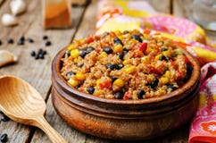 Czarnych fasoli, quinoa i kukurudzy chili, zdjęcia stock Czarnych fasoli, quinoa i kukurudzy chili, zdjęcia stock