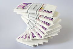 Czech crown money - banknotes in a pile - economy and finance royalty free stock images Czech crown money - banknotes in a pile - economy and finance royalty free stock images