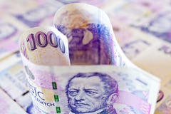 Czech paper money in a shape of the heart - economy and finance royalty free stock image Czech paper money in a shape of the heart - economy and finance royalty free stock image