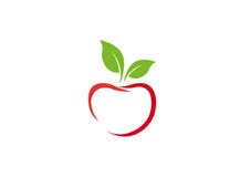 Czerwony jabłko z liśćmi dla logo projekta ilustracji Czerwony jabłko z liśćmi dla logo projekta ilustracji