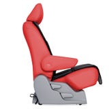 Czerwony Rzemienny Seat samochód zdjęcia royalty free Czerwony Rzemienny Seat samochód zdjęcia royalty free