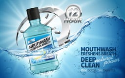 Czyści mouthwash reklamę ilustracji Czyści mouthwash reklamę ilustracji