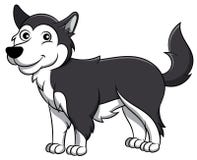Cão dos desenhos animados do Malamute do Alasca ilustração stock Cão dos desenhos animados do Malamute do Alasca ilustração stock