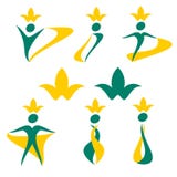 Célébration de dessin de personnes de vecteur, logo, santé, botanique, écologie, fleur illustration stock Célébration de dessin de personnes de vecteur, logo, santé, botanique, écologie, fleur illustration stock