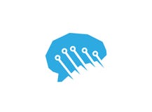 Cérebro azul da tecnologia para a ilustração do projeto do logotipo ilustração do vetor Cérebro azul da tecnologia para a ilustração do projeto do logotipo ilustração do vetor