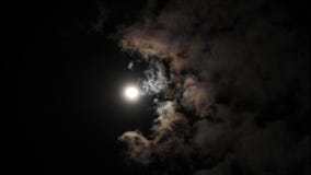 Céu noturno com a Lua cheia de brilho atrás de mover nuvens dramáticas Lapso de tempo video estoque Céu noturno com a Lua cheia de brilho atrás de mover nuvens dramáticas Lapso de tempo video estoque