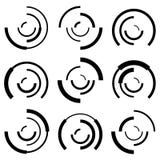 Círculos concêntricos com linhas aleatórias Sumário segmentado dos círculos ilustração do vetor Círculos concêntricos com linhas aleatórias Sumário segmentado dos círculos ilustração do vetor