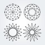 Círculos lineares do vetor, estrelas, logotipos abstratos espirais e formas redondas Elementos do projeto dos pontos e das linhas ilustração do vetor Círculos lineares do vetor, estrelas, logotipos abstratos espirais e formas redondas Elementos do projeto dos pontos e das linhas ilustração do vetor